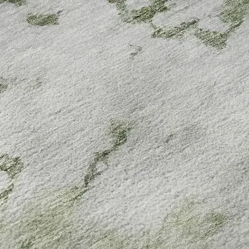 8' X 10' Artichoke Green Gold And Ivory Abstract Washable Area Rug With UV Protection