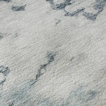 9' X 12' Blue Gold And Ivory Abstract Washable Area Rug With UV Protection