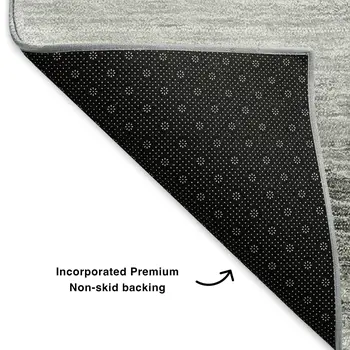 8' X 10' Gray Gold And Ivory Abstract Washable Area Rug With UV Protection