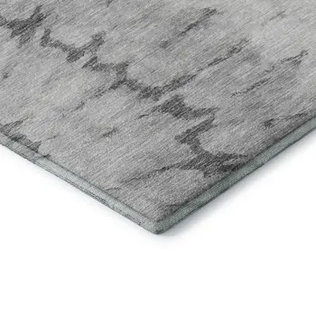 8' X 10' Gray Gold And Ivory Abstract Washable Area Rug With UV Protection