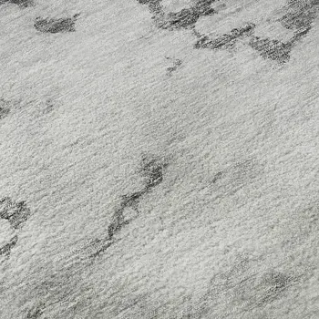 8' X 10' Gray Gold And Ivory Abstract Washable Area Rug With UV Protection