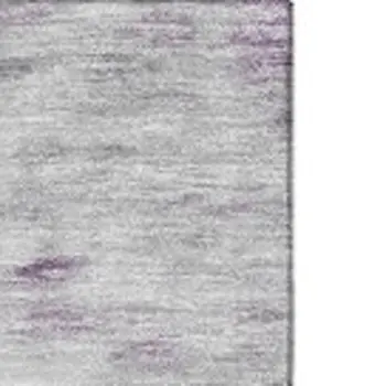 9' X 12' Purple Gold And Ivory Abstract Washable Area Rug With UV Protection