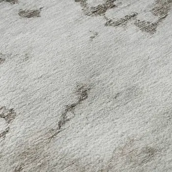 9' X 12' Taupe Gold And Ivory Abstract Washable Area Rug With UV Protection