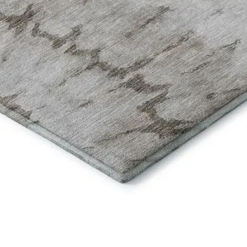10' X 14' Taupe Gold And Ivory Abstract Washable Area Rug With UV Protection