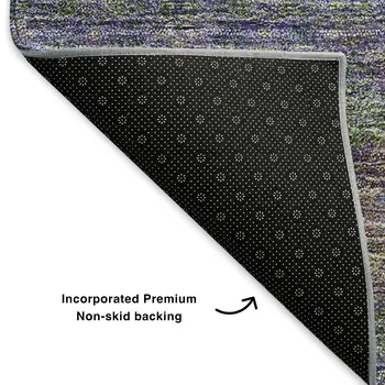 8' X 10' Purple Gold And Blue Floral Medallion Washable Area Rug With UV Protection