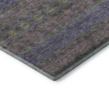 8' X 10' Purple Gold And Blue Floral Medallion Washable Area Rug With UV Protection