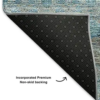 10' X 14' Teal Gray And Ivory Floral Medallion Washable Area Rug With UV Protection