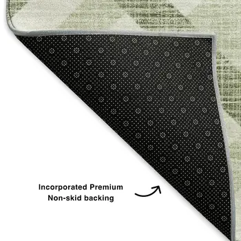 10' X 14' Artichoke Green And Ivory Geometric Washable Area Rug With UV Protection