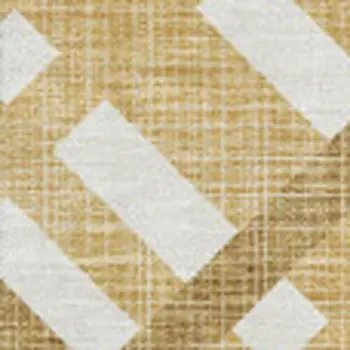 5' X 8' Gold And Ivory Geometric Washable Area Rug With UV Protection