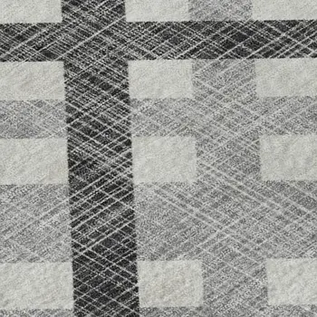 5' X 8' Gray And Ivory Geometric Washable Area Rug With UV Protection