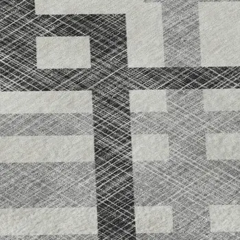 8' X 10' Gray And Ivory Geometric Washable Area Rug With UV Protection