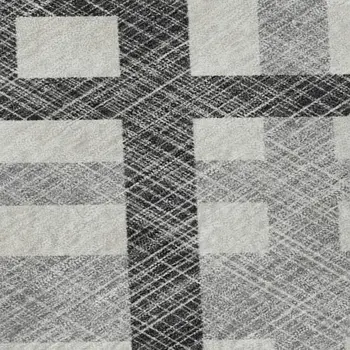 9' X 12' Gray And Ivory Geometric Washable Area Rug With UV Protection