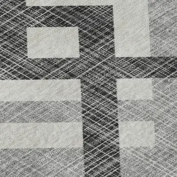 10' X 14' Gray And Ivory Geometric Washable Area Rug With UV Protection
