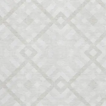 3' X 5' Ivory And Beige Geometric Washable Area Rug With UV Protection