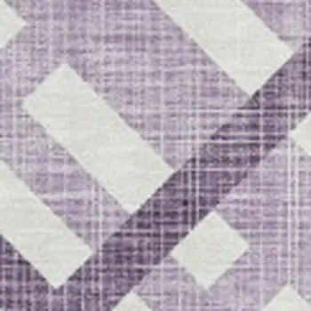 9' X 12' Purple And Ivory Geometric Washable Area Rug With UV Protection
