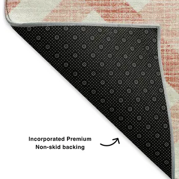 10' X 14' Salmon And Ivory Geometric Washable Area Rug With UV Protection