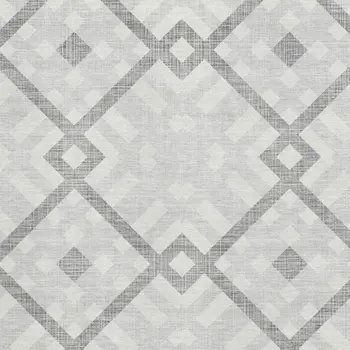 3' X 5' Silver And Ivory Geometric Washable Area Rug With UV Protection