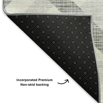 5' X 8' Silver And Ivory Geometric Washable Area Rug With UV Protection