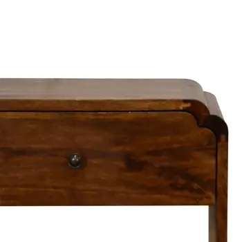 20" Brown Solid Wood One Drawer Nightstand