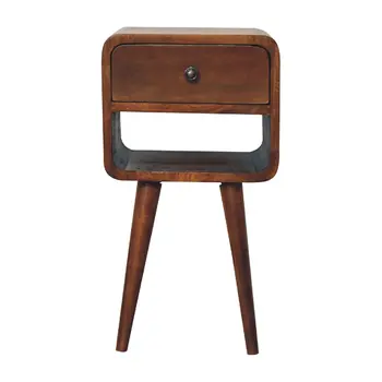 22" Brown Solid Wood One Drawer Nightstand