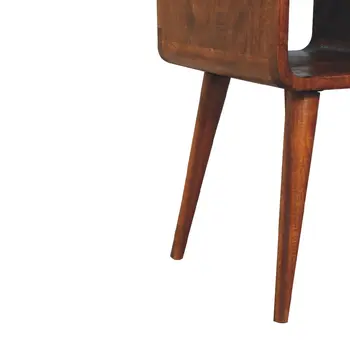 22" Brown Solid Wood One Drawer Nightstand