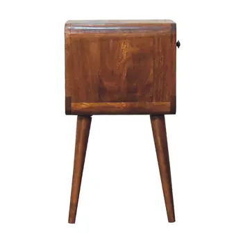 22" Brown Solid Wood One Drawer Nightstand