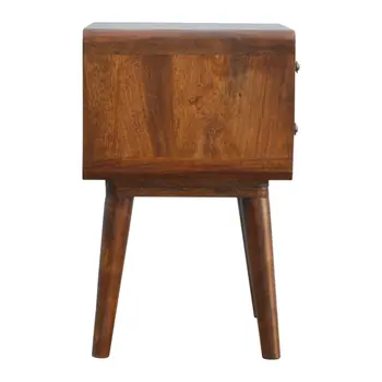 22" Brown Solid Wood Two Drawer Nightstand