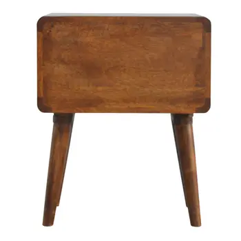 22" Brown Solid Wood Two Drawer Nightstand
