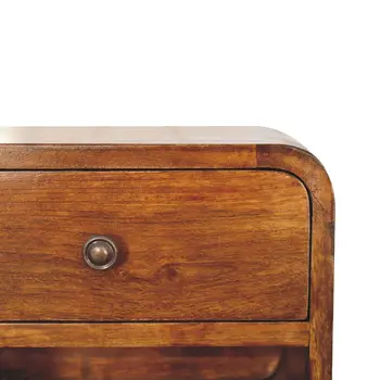 12" Brown Solid Wood Square One Drawer Floating Nightstand