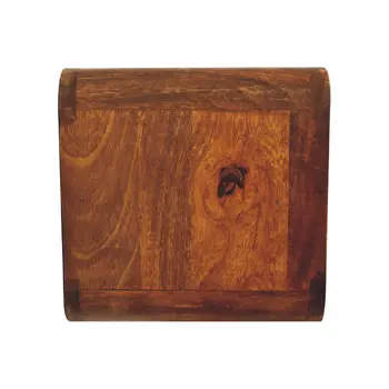 12" Brown Solid Wood Square Two Drawer Floating Nightstand