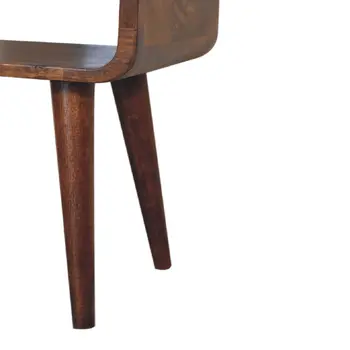 20" Brown Solid Wood Square Nightstand