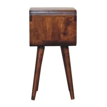 20" Brown Solid Wood Square Nightstand