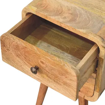 22" Beige Solid Wood Square Two Drawer Nightstand