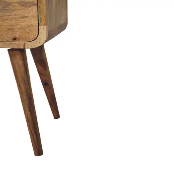 22" Beige Solid Wood Square Two Drawer Nightstand