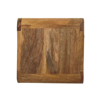 12" Beige Solid Wood Square One Drawer Floating Nightstand