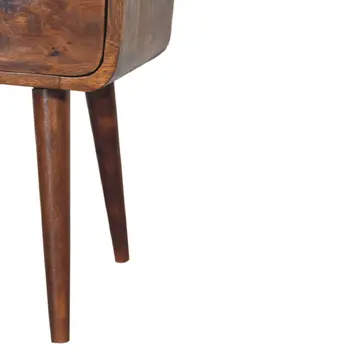 22" Brown Solid Wood Square One Drawer Nightstand