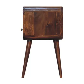 22" Brown Solid Wood Square One Drawer Nightstand