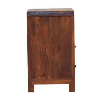 24" Brown Solid Wood Two Drawer Nightstand