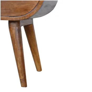 21" Brown Solid Wood Oval One Drawer Nightstand