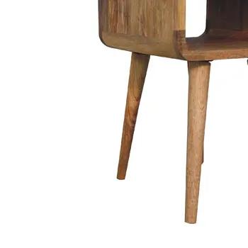 22" Beige Solid Wood Square One Drawer Nightstand