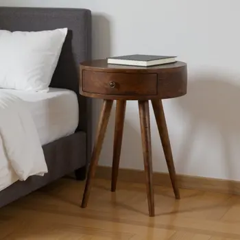 22" Chestnut Solid Wood One Drawer Nightstand