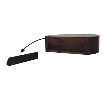 16" Brown Solid Wood One Drawer Round Floating Nightstand