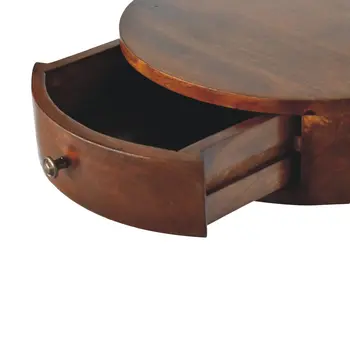 22" Brown Solid Wood One Drawer Floating Nightstand