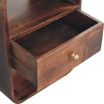 22" Chestnut Solid Wood One Drawer Nightstand