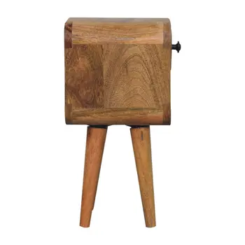 16" Brown Solid Wood Square One Drawer Nightstand