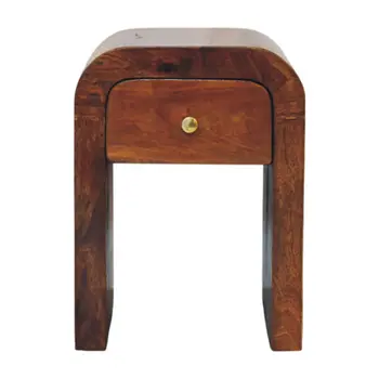 16" Brown Solid Wood One Drawer Nightstand