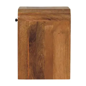 16" Beige Solid Wood One Drawer Nightstand