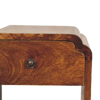16" Brown Solid Wood One Drawer Nightstand