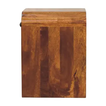 16" Brown Solid Wood One Drawer Nightstand