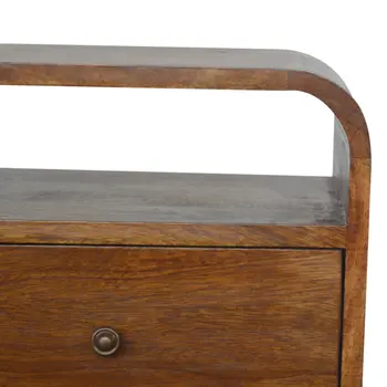 22" Brown Solid Wood Three Drawer Nightstand